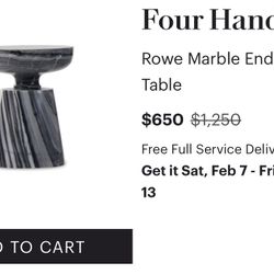 Rowe MARBLE end Table