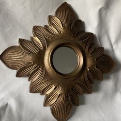 1969 Trieste Mirror Wall Plaque MCM wall hanging mid century home decor 13.5”