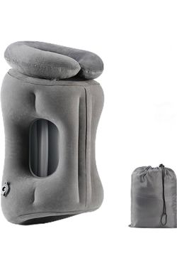 Inflatable Travel Rest Pillow with Carry Bag