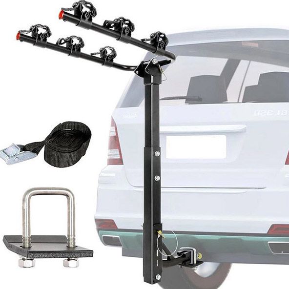 (New in box) $65 Tile Foldable 3-Bike Rack Mount Bicycle Carrier for 2” Hitch Trucks SUVs 110lbs Max 