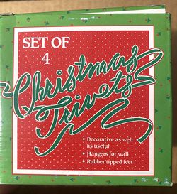 Christmas Coaster And Wall Hanger 2 In 1 Set Of 4