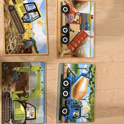 Magnetic Alphabet & Melissa & Doug Wooden Jigsaw Puzzles in a Box Construction