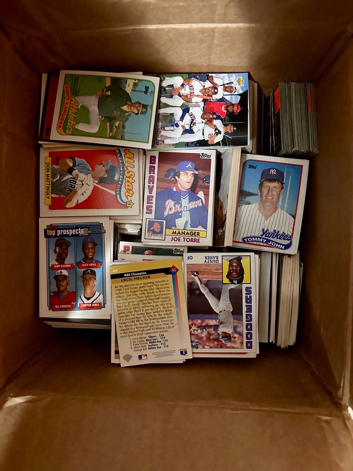18 lbs. Box Of Unsorted Vintage Baseball Cards