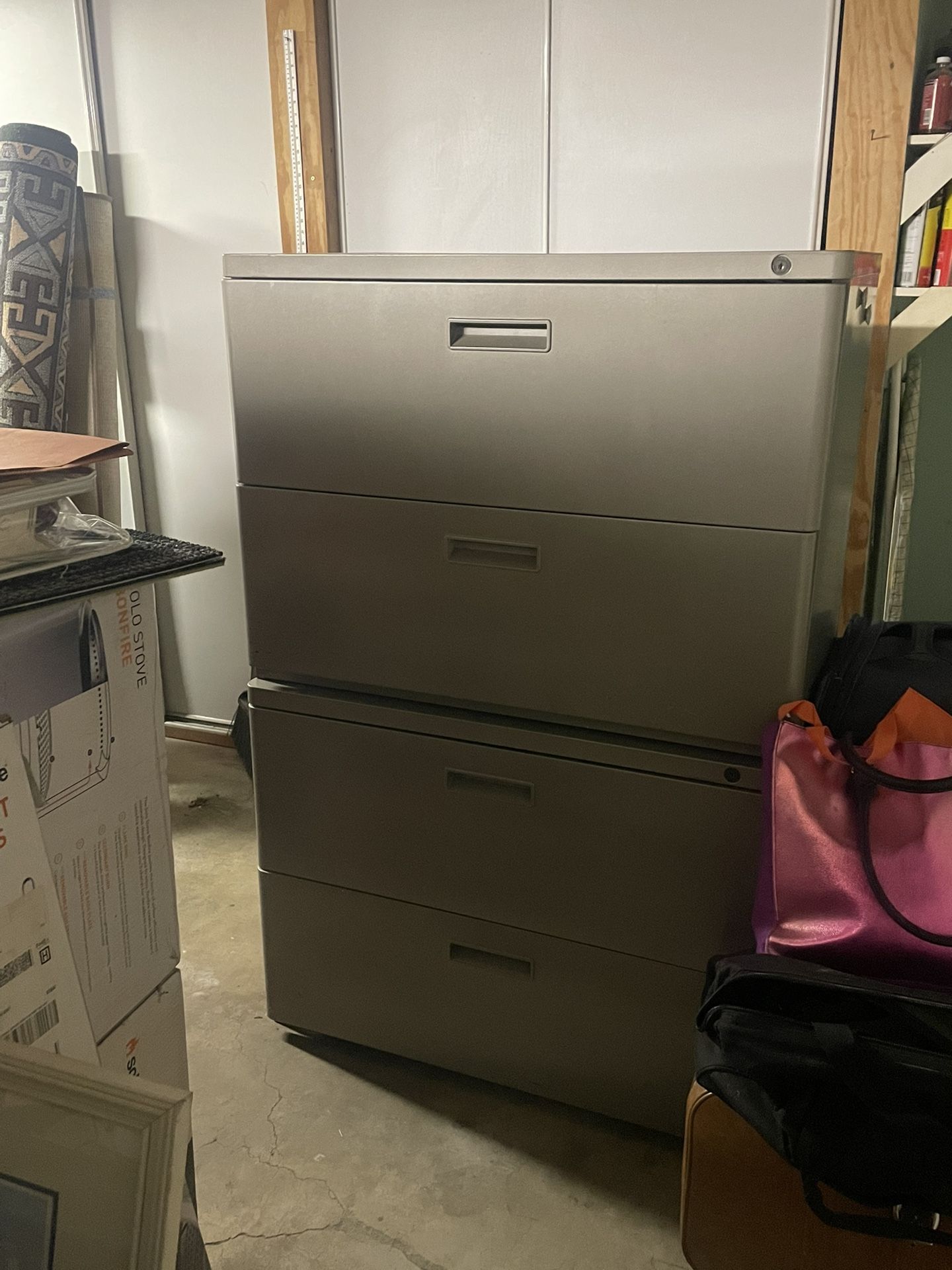 Great Condition Heavy Duty Metal Filing Cabinets – 2 Matching Units