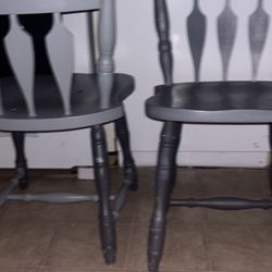 2 Extra Wide Seat All Wood Chairs 