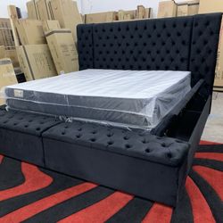 New In Box King Bed Frame With Mattress (Read Description Below)