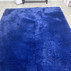 Blue Silky 8x10 Shaggy Area Rug 