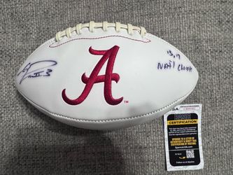 Calvin Ridley Signed Autograph Alabama Crimson Tide White  Logo Football-JSA Coa