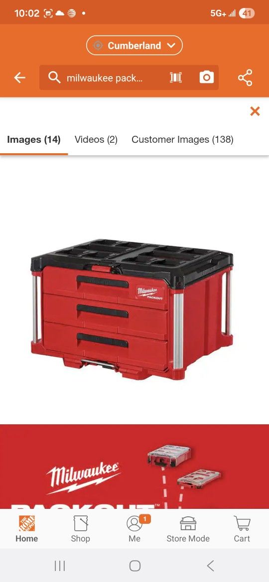 Milwaukee
PACKOUT 22 in. Modular 3-Drawer Tool Box with Metal Reinforced Corners