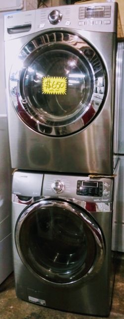 Stainless Steel LG Dryer, True Steam and Samsung washer, Power Foam and VRT Plus Steam
