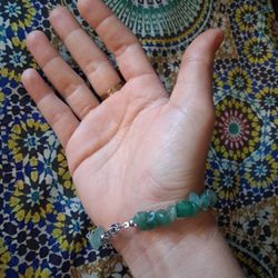 Green Aventurine Gemestones Bracelet/ Vintage Ring 