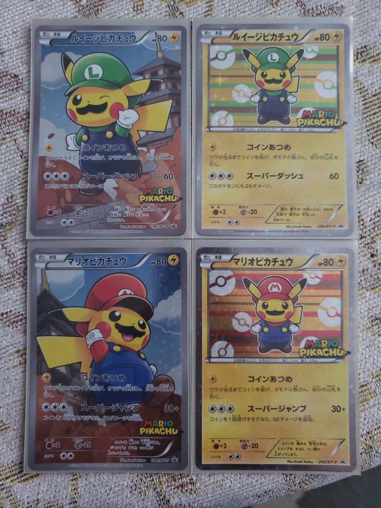 Mario Pikachu Pokemon Cards