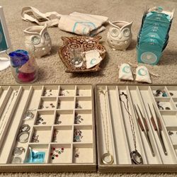 Origami Owl - Miscellaneous Lot (charms, lockets, necklaces, supplies, etc) Thirty-One Gifts Owl bag included 