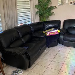 Leather Look Couches 3 Piece 