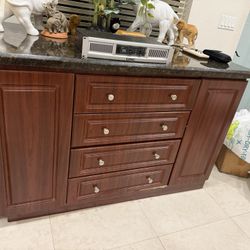 Isla,mueble De Madera Y Marmol