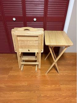 Set of 4 folding TV tray tables