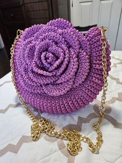 Bolsa tejida rosa 3d