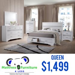 MIRANDA 5-PIECE QUEEN BEDROOM SET WHITE