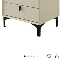Nightstand Side Table Indoor Bedside Cabinet Locker Modern Minimalist Living Room Bedroom Bedside Storage Double Drawer Nightstand End Table Side Tabl