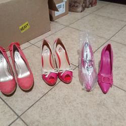 3  Pink Heels Size 7