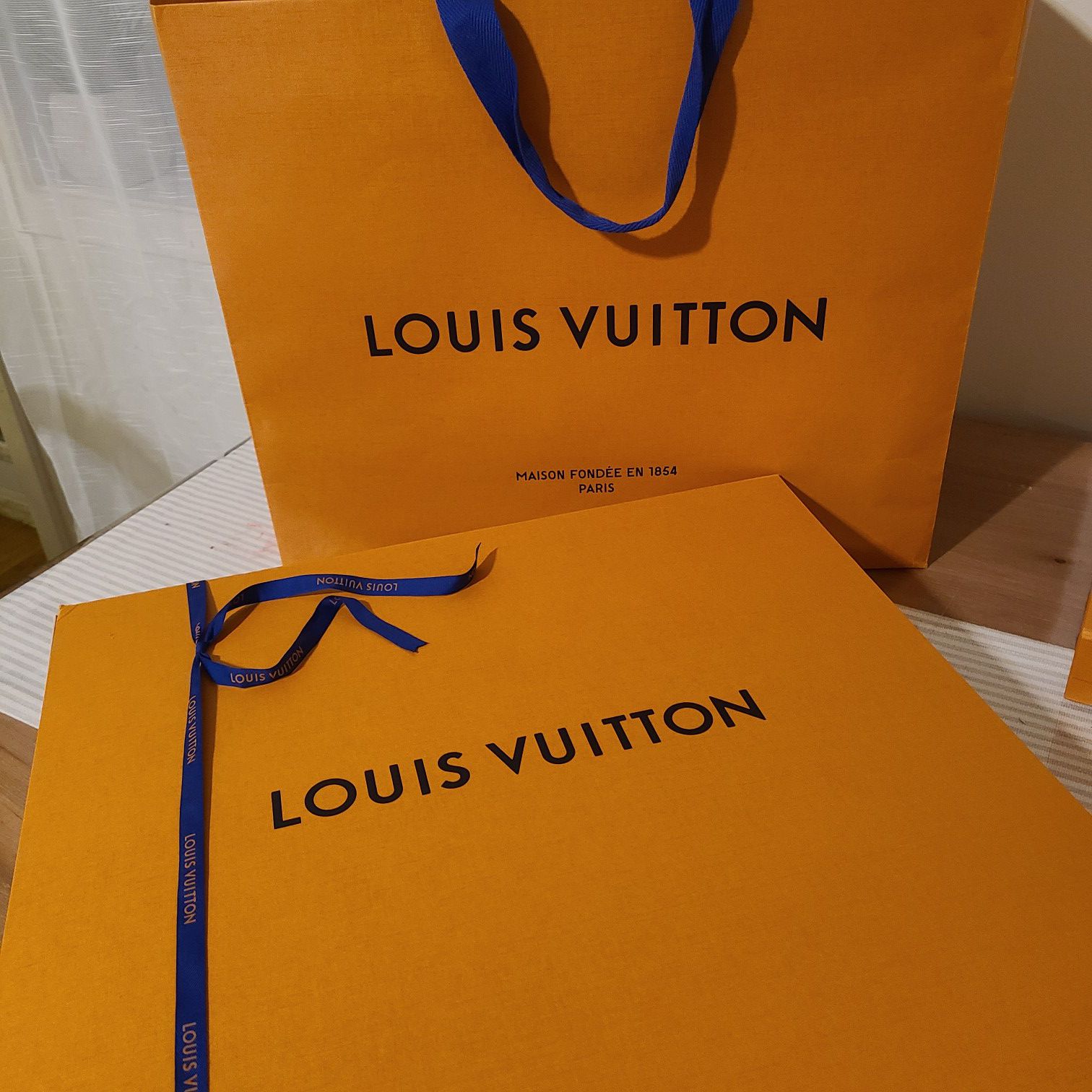 Louis Vuitton shopping bag and box