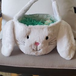 Easter Bunny Basket  w/hand painted  eggs