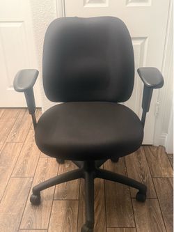 Fabric Task Chair with Adjustable Arms - Black