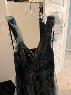 Dark Green Tulle Midi Dress