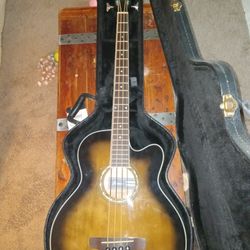 Ibanez Acoustic/Electric Bass Guitar W/Case