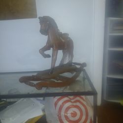 Old Wooden Rocking Horse 