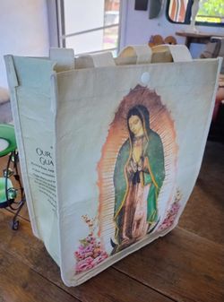 Our Lady of Guadalupe Small Eco-friendly Tote Bag Lightweight Snap Closure