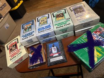Early 90s football/basketball box sets. 9 College and 2 NFL and 1 Shaw plaque. $20 each