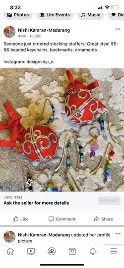 Beaded bookmarks and keychains made by 12 yr old!