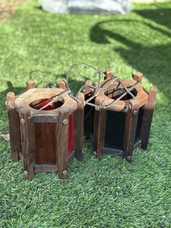 Garden wooden lantern
