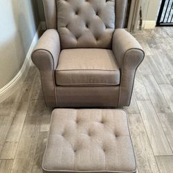 Swivel Sofa Glider Chair  and Rocking Ottoman