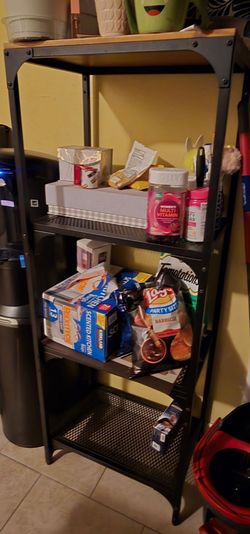 Black Metal 4-Tier Storage Shelf Unit