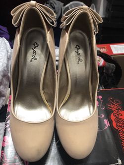 Nude wedges heels size 8