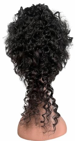 Black Deep Wave 13x4 Lace Front Wigs Human Hair 20.5 Inch