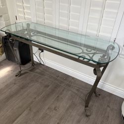 Console Table – Glass & Metal – 52”x18”x29”