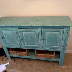Turquoise dresser with starfish knobs