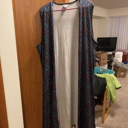 LuLaRoe Extra-Long Open Front Sleeveless Vest 1XL