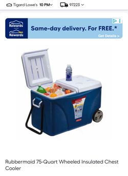 Rubbermaid rolling cooler
