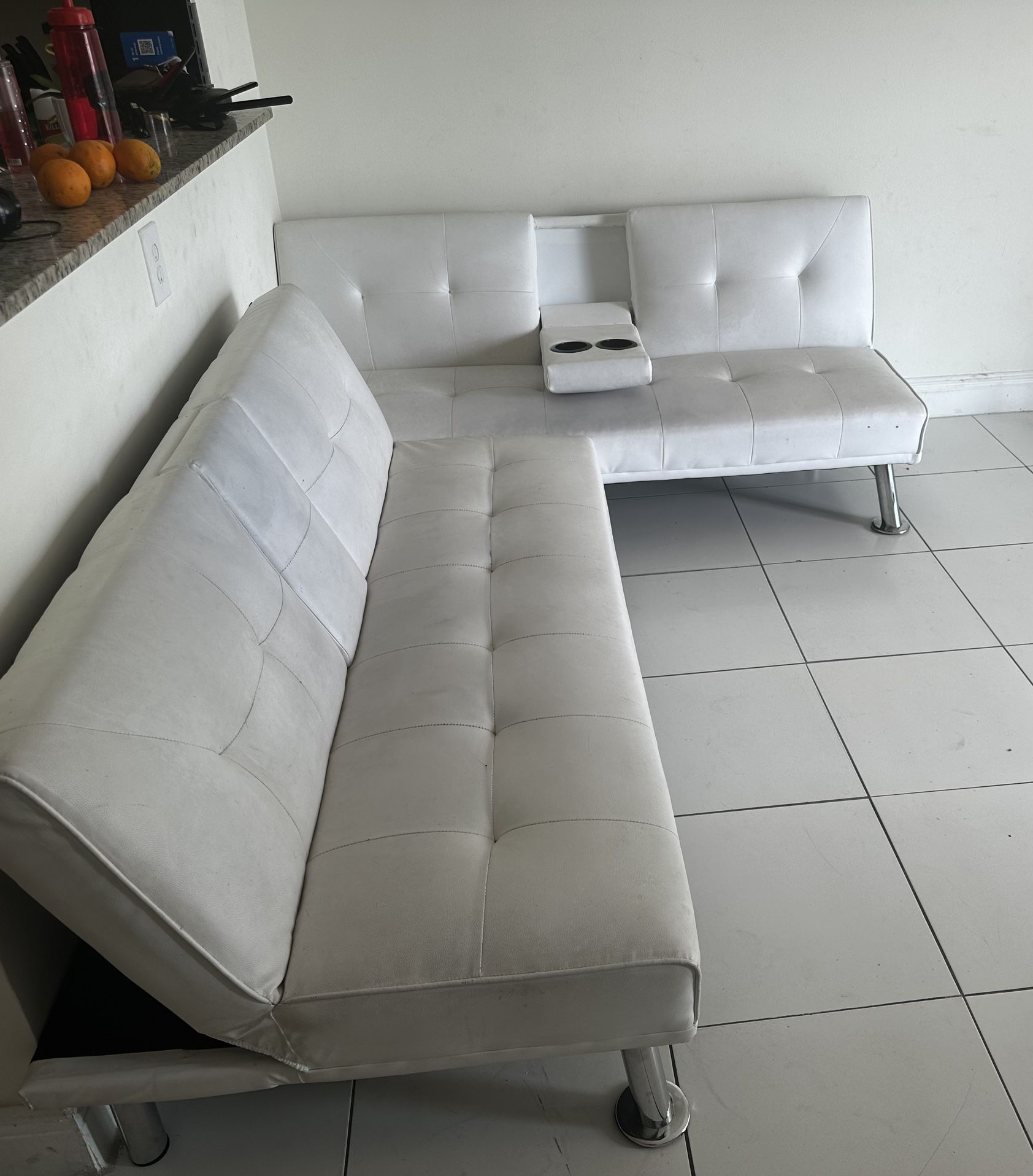 2 Convertible sofa Beds White Slight discoloration 50For Both Together 