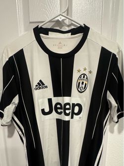 Adidas Juventus Jeep Black/White Striped Soccer Jersey Sz M