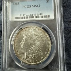 1883 Morgan Silver Dollar PCGS MS62