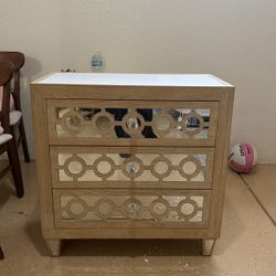 Glass Wood Mirror Dresser