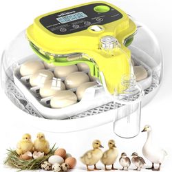 Incubators for Hatching Eggs, 16 Eggs Incubator with Auto Water Refill, Automatic Turner, Digital Temperature Control & Humidity Display and Led Candl