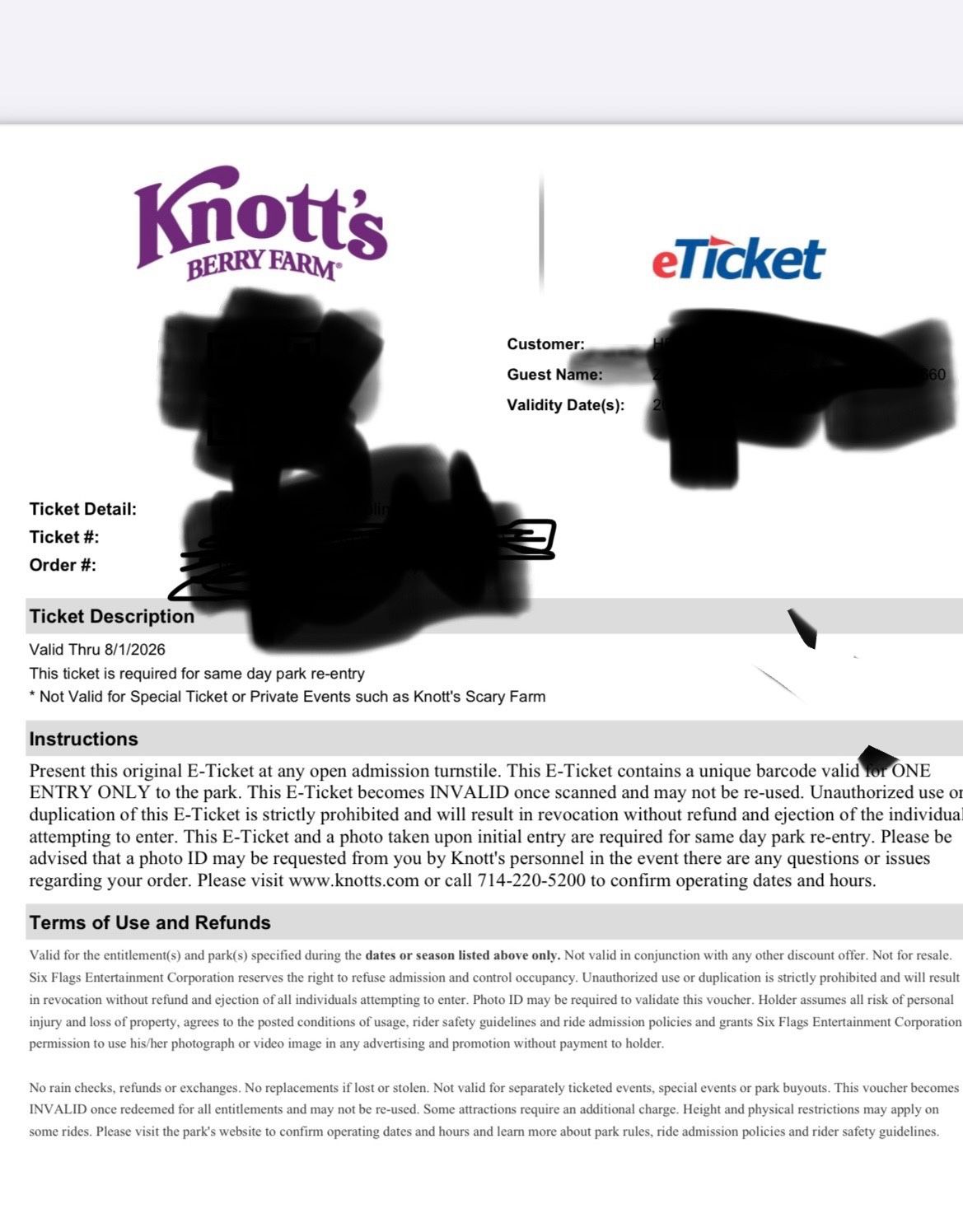 Knotts Berry Farm Tickets 