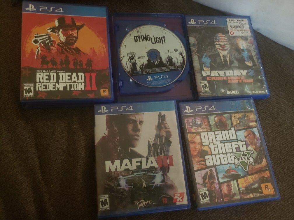 Ps4 games 5 total games. Make offer for all.