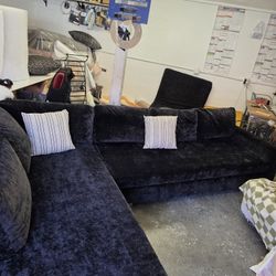 I'm selling this large sectional, all new, new upholstery, new fabric, new foam for 1200. And I have it here in my upholstery shop.